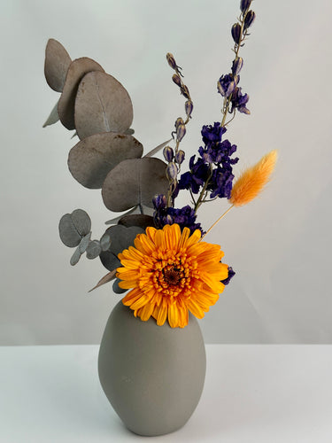 Mini dried flower vase arrangement by Pink Trunk
