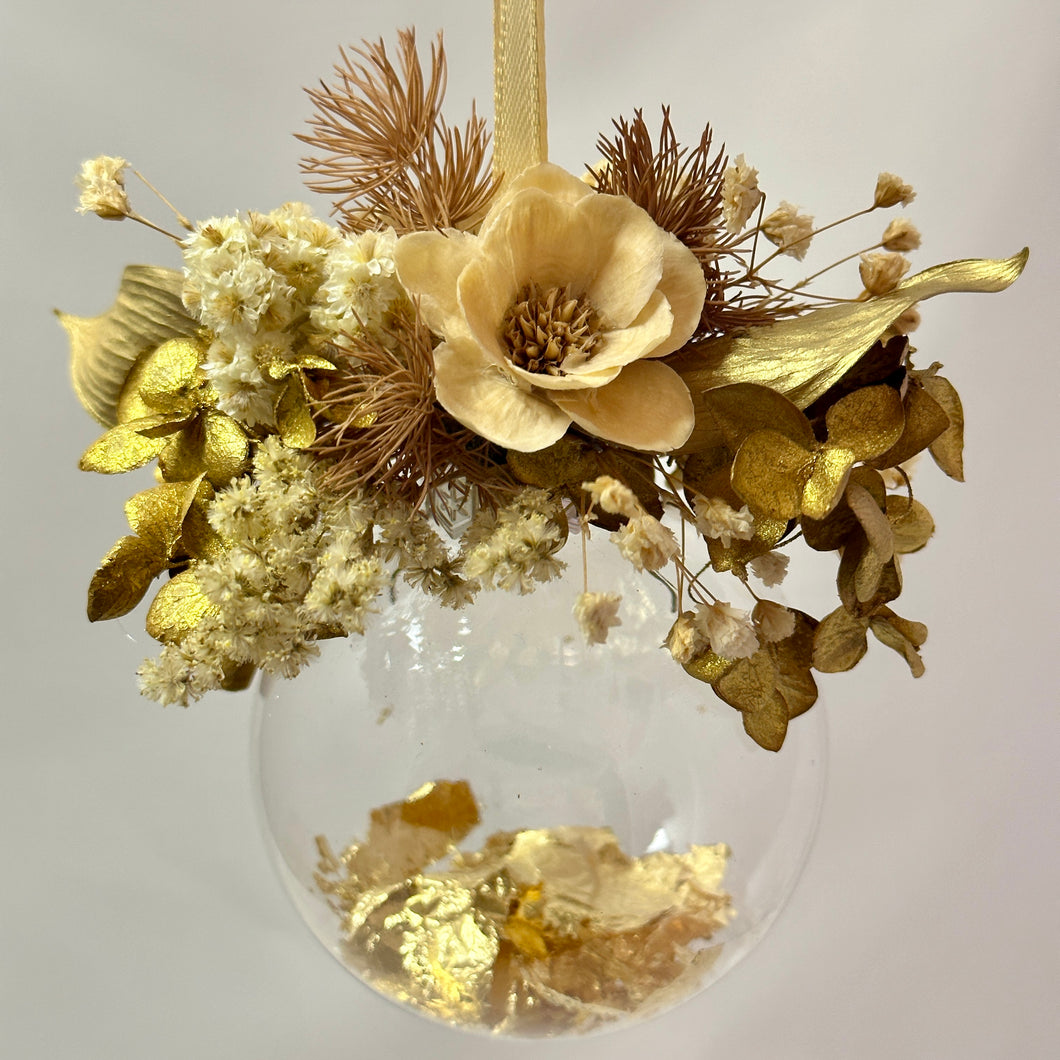 Dried Flower Topped Christmas Baubles