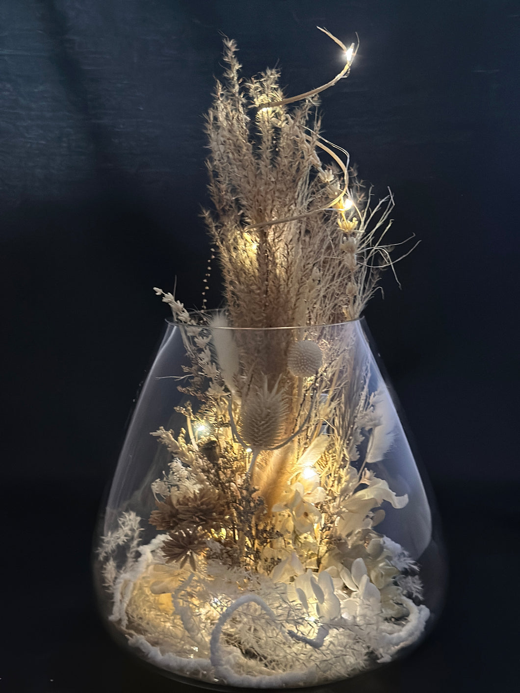 Dried Flower Terrarium with Lights